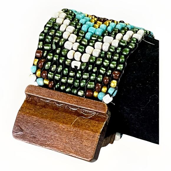 Authentic Southwest Handmade Seed Bead Bracelet Native American Style Jewelry 8” - Picture 6 of 8